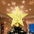 thumbnail image 1 of ShenMo Star Christmas Tree Light Up, Star Christmas Tree with Rotating LED Snowflake Projector Lamp, 3D Gold Christmas Star for Indoor Outdoor Christmas Decoration, Powered by 2.4M USB, 1 of 5