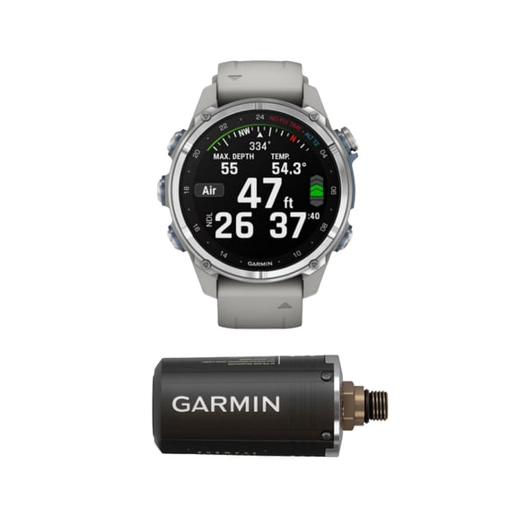 Garmin Descent Mk3 Watch Style-Dive Computer with Built-In ABC Sensors Customizable Dive Modes (43mm, Steel/Fog Gray) and Transceiver Bundle (2 Items)