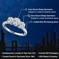 thumbnail image 2 of Gem Stone King 925 Sterling Silver Lab Grown Diamond Engagement Ring for Women | 1.74 Cttw | Round 6MM | Gemstone April Birthstone | Size 5, 2 of 6