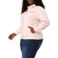 thumbnail image 4 of MODA NOVA Juniors Plus Size Long Sleeve Button Down Jean Denim Jacket with Pockets 3X Pink, 4 of 6