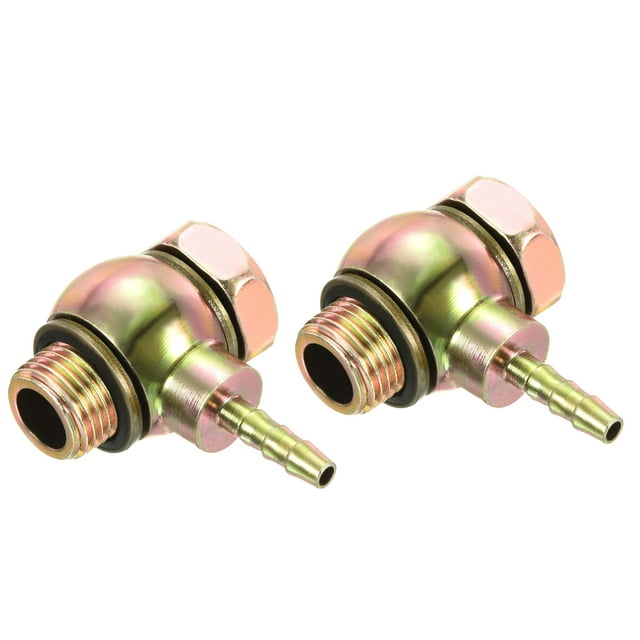 Unique Bargains 6mm Barb M16x1.5 Male Thread Hose Pipe Fitting Elbow Carbon Steel Adapter 2 Pack