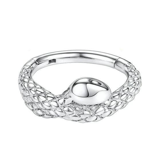 PULABO Titanium Micro Cubic Zirconia Hinged Nose Hoop Ring Body Jewelry Unisex