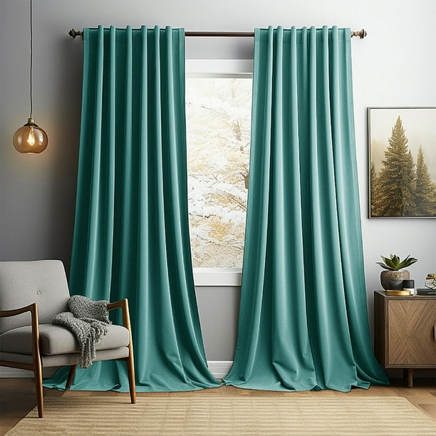 onlyliua para Interior/Exterior Cortinas de Terciopelo, Cortinas Térmicas Aislantes, Cortinas Largas para Dormitorio, Sala de Estar, Oscurecimiento, Reducción de Ruido, Suaves, Lujosas Cortinas con O