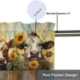thumbnail image 5 of Cow Sunflower Valance Rod Pocket Window Curtain for Kitchen Retro Farm Animal Rustic Wood Board Privacy Window Valances for Living Room Kitchen 54 by 18 in, 1 Panel, 5 of 6