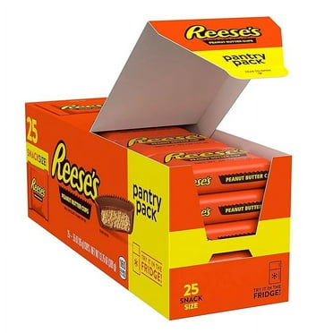 Reeses Milk Chocolate Snack Size Peanut Butter Cups Candy Pantry Pack 25 Count - 13.75 Oz