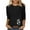 Black Plus Size Blouse for Women_P, variant on CYMMPU Flower Printed 3/4 Sleeve Summer Fashion Shirts Round Neck Blouses for Women Dressy Casual Tunic Tops Loose Fit Spring Tops Lightweight Basic T-Shirts Black L
