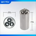 thumbnail image 2 of 60+7.5 MFD 370/440VAC Round Motor Dual Run Capacitor 60+7.5 uF 370V or 440 Volt for AC Air Conditioner Condenser - 60/7.5 uf MFD 440V Straight Cool or Heat Pump - Run AC Motor and Fan, 2 of 6