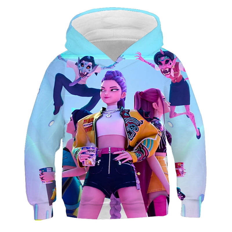 Sweat à Capuche Enfants Style Chasseur De Démons - Motif Manga - Tissu Polyester Doux - Pour Fille Et Garçon