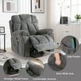 thumbnail image 6 of Ebello 40.5" Wide Extra Large Microfiber Electric Heated Massage Lift Recliner Living Room Chair with Cup Holder & USB, Dark Gray, 6 of 9