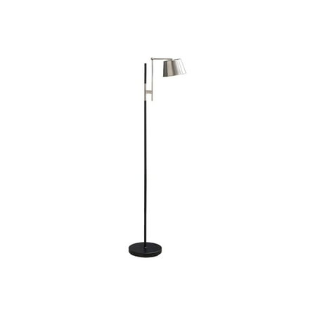 Lighting - 65"h - Floor Lamp - Black Metal - Nickel Shade - Contemporary