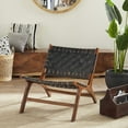 thumbnail image 3 of DecMode Wood Woven Lounge Chair, Black, Set of 2, 3 of 14