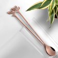 thumbnail image 4 of ORUYROP Long Spoon 7.4-Inch Leaf Handle Coffee Stirring Spoons, 10-Pieces Rose Gold Stainless Steel Teaspoons set, 4 of 7