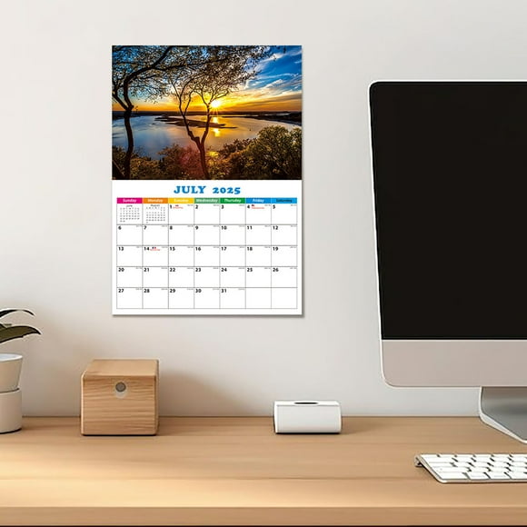 Ovzne Calendrier Mural avec Double Reliure Grand Bloc Quotidien Calendrier Mural 12 Mois en Liquidation