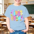 thumbnail image 6 of Girls T Shirts Short Sleeve Crew Neck Graphic Tees Casual Letter Print School Days Stylish Campus T-Shirts for Girls Size 3-4Y, 6 of 7