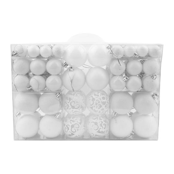 Amdohai Kit de Boules de Noël 100 Pcs Décoration d'Arbre de Noël avec Boîte de Rangement