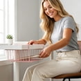 thumbnail image 6 of School Season Dorm Room Storage Basket, Under Shelf Hanging Organizer, Multi-Purpose Metal Storage Rack for Kitchen Bathroom Wardrobe Cabinet Pink, 6 of 9