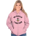 thumbnail image 3 of Bee Together Cute Valentines Day Zip Hoodie Sweatshirt Women Brisco Brands S, 3 of 6