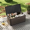 thumbnail image 4 of Costway Storage Box with Lockable Design & Gas Strut Handle 2 Person Bench Garden Organizer, 4 of 11