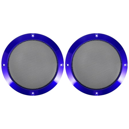 2pcs 6.5 Bleu Voiture Audio Haut-parleur Couverture Maille Subwoofer  Grille Protection