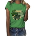 thumbnail image 1 of TopLLC St. Patrick's Day Patricks Day Chemises pour Femmes Hauts de Sarrau St Patricks Day Mode pour Dames St. Imprimé Léopard Manches Courtes Col Rond Chemise Femme Décontractée Ample, 1 of 4