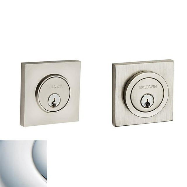 Baldwin 8221260 Contemporary Square Deadbolt, Polished Chrome