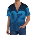 thumbnail image 7 of Lsque Happy New Year 2025 A print Men's Cuban Collar Short Sleeve Shirt Summer Beachwear Casual Button Down Fashionable Vacation Leisure Shirt-Medium, 7 of 7