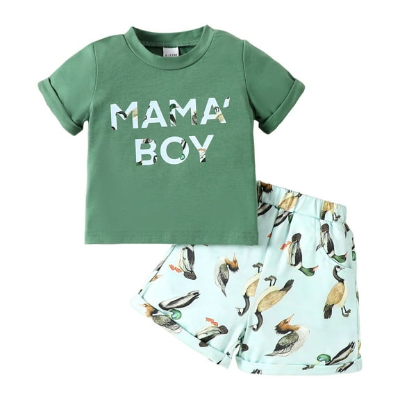GXWEA Boys' Clothing Sets Baby Boys' Clothing Sets Baby Boy Clothes Toddler Boy Summer Outfits Short Sleeve Top T-Shirt & Pocket Pant Set 2 Piece