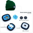 thumbnail image 2 of Button battery knit hat with light LED knit hat with light emitting led knit hat, 2 of 5