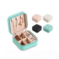 thumbnail image 3 of Clear Plastic；Portable Travel Jewelry Organizer Box with Ring Slots Earring Holder Necklace Hooks Compact Zipper Storage Case for Women GirlsPlastic Storage；Storage Bin；, 3 of 5