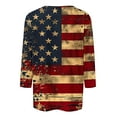 thumbnail image 4 of Cavosen Red White and Blue T Shirts Women Petite 4th of July 3/4 Sleeve Crewneck Tops American Flag Print T Shirts Lady XL Red White and Blue Casual Shirts Patriotic Tunic Tees Patriotic Outfits, 4 of 5