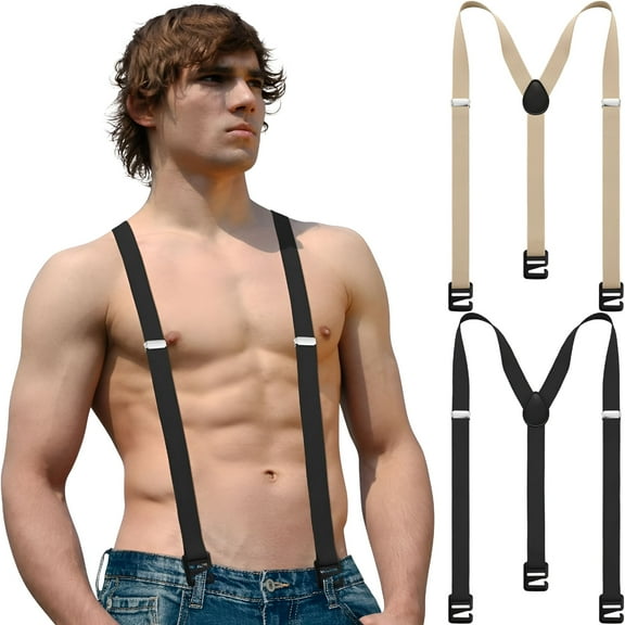 TELOLY 2 Pcs Hidden Suspenders for Men Hiking Suspenders Undergarment Suspenders for Untucked Men Winter Outdoor Hiking Ski Pant