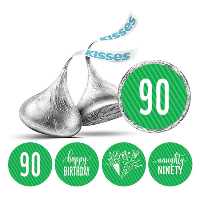 Darling Souvenir 190 Pcs Naughty Ninety Birthday Theme Stickers chocolate Labels-Green