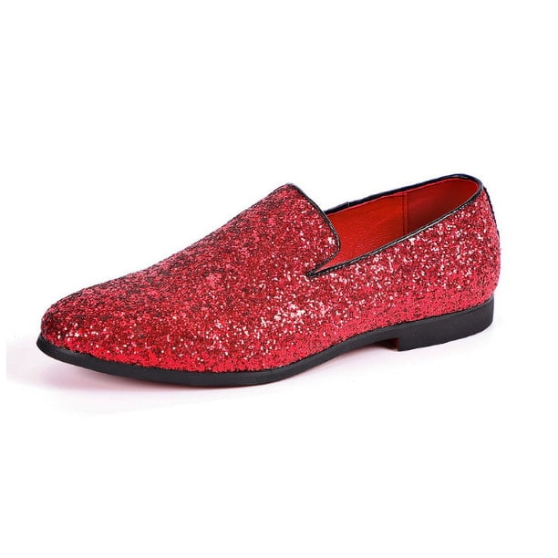 Zapatos de gran tamaño, zapatos de cuero puntiagudos, estilo coreano, zapatos de hombre personalizados con lentejuelas, zapatos de guisantes