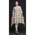 thumbnail image 4 of Bimba White Leaves & Faith Rose Floral Women Kurtas Ethnic Printed Asymmetric Summer Wear Tops For Women XX-Large, 4 of 6