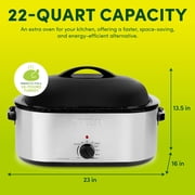 Aroma 22Qt Electric Roaster Oven with Removable Pan and Granite Enamel Finish