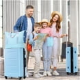 thumbnail image 2 of Light Blue 2-Piece ABS Expandable Spinner Luggage Set with TSA Lock, 20" & 28" Suitcases for Travel, 2 of 10