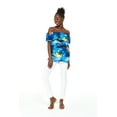thumbnail image 4 of Women's Hawaiian Off-Shoulder Ruffle Muumuu Top in Sunset Blue XL, 4 of 5