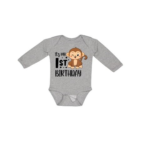 

Inktastic Monkey Its My 1st Birthday Gift Baby Boy or Baby Girl Long Sleeve Bodysuit