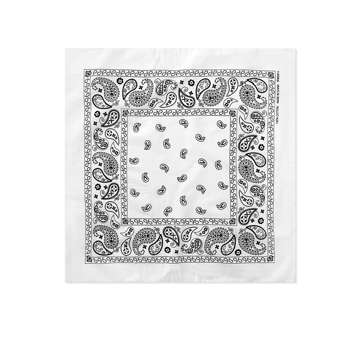 DailyWear 100 Cotton Paisley Bandanas 22" x 22" Size 12Pack WHITE