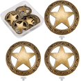 thumbnail image 4 of 1 Box 6 Sets Screw Back Button Engraved Star Concho Hollow Out Decorative Buttons Round Vintage Bronze Metal, 4 of 9
