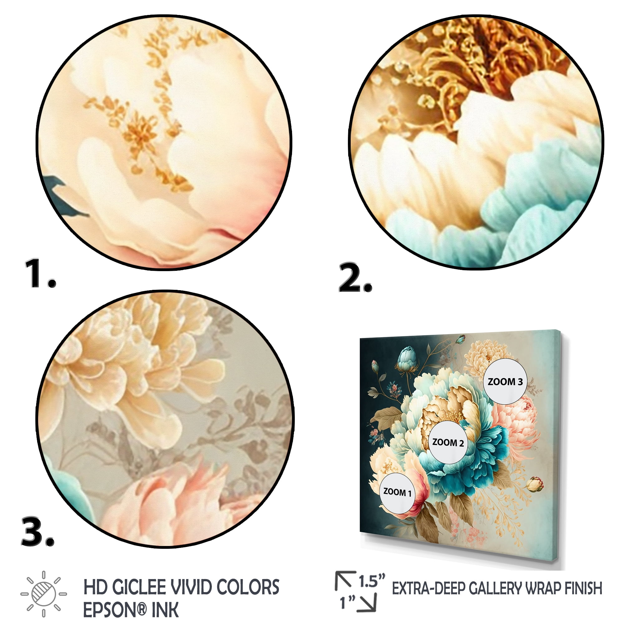 Designart Multi-Color Blooming Flowers III Canvas Wall Art