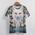 thumbnail image 4 of Watercolor Fox T Shirts Basic T-Shirt Short Sleeve Ladies Tee Shirt Summer Graphic Clothing, 4 of 5