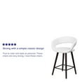 thumbnail image 4 of Emma + Oliver 24"H Cappuccino Wood Rounded Open Back Counter Stool - White Vinyl, 4 of 12