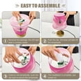 thumbnail image 4 of Tapered Desk Lamp with Antique Brass Base Table Lamps Dimmable LED Bulb Button Switch Night Light Clouds and Pink Heart Shape Small, 4 of 8