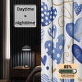 thumbnail image 3 of Valentine's Day Blackout Curtains for Bedroom/Living Room, Pinch Pleated Black Out Curtains, Blue Heart Love Modern Romantic Minimalist Room Darkening Window Drapes with Hooks 2 Panels, 39"x70", 3 of 8