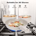 thumbnail image 3 of 20 Piece Ceramic Pots and Pans Set Non Stick, Cookware Set with Detachable Handles, Oven Safe, Induction Ready, Stackable RV Kitchen Cooking Set, Cream White, 3 of 8