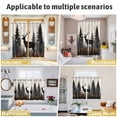 thumbnail image 6 of Forest Elk Kitchen Curtains 63 Inch Length, Rustic Nature Tree Retro Deer Silhouette Grommet Top Bedroom Living Room Curtains, Light Filtering Cafe Curtain Drapes 2 Panels Set 104''x63'', 6 of 9