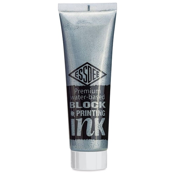 Essdee Premium Water-Based Block Printing Inks - Metallic Silver, 100 ml Tube