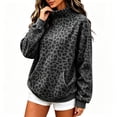 thumbnail image 5 of Zorvxlyn Mock Neck Leopard Pullover Sweatshirts for Women Turtleneck Long Sleeve Pullover Tops with Pocket Fall Winter Drop Shoulder Y2k Vintage Trendy Pullover Sweaters for Women, 5 of 5