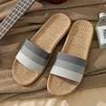 ZAROYEAX Men's Fashion Couples Linen Slip on Slides Indoor Home
